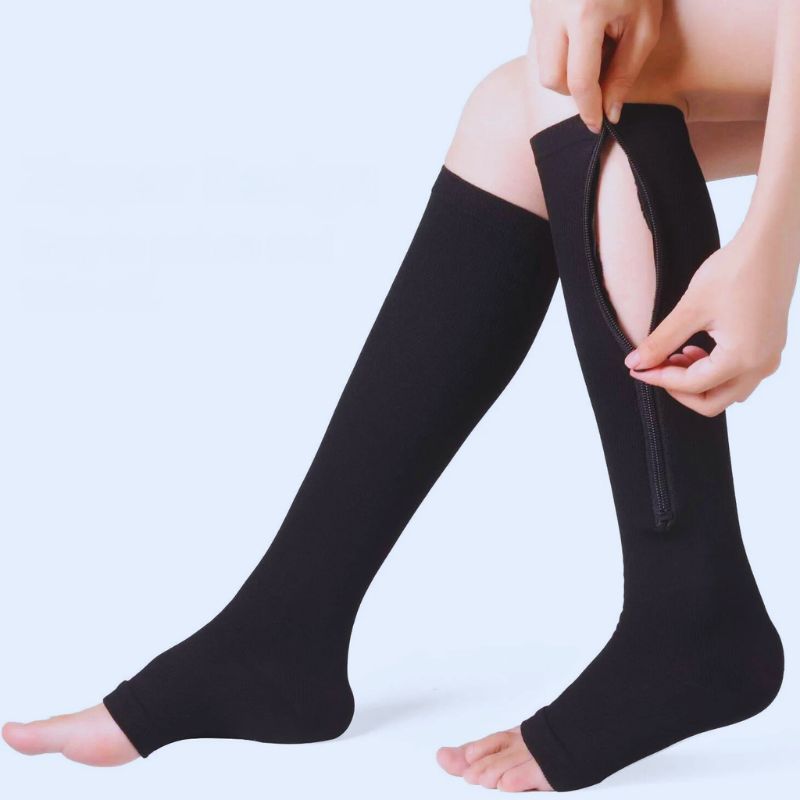 Bas-de-contention-femme-Zip-avec-fermeture-éclaire