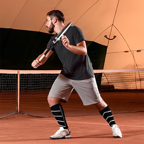 Manchon de compression mollet – idéal pour tennis, coureurs, cyclistes et sportifs actifs