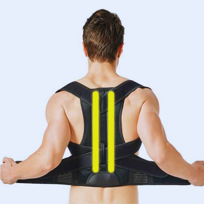 Correcteur de Posture 2-en-1 Bureau Premium – — en utilisation douleur dos lombaires sportif