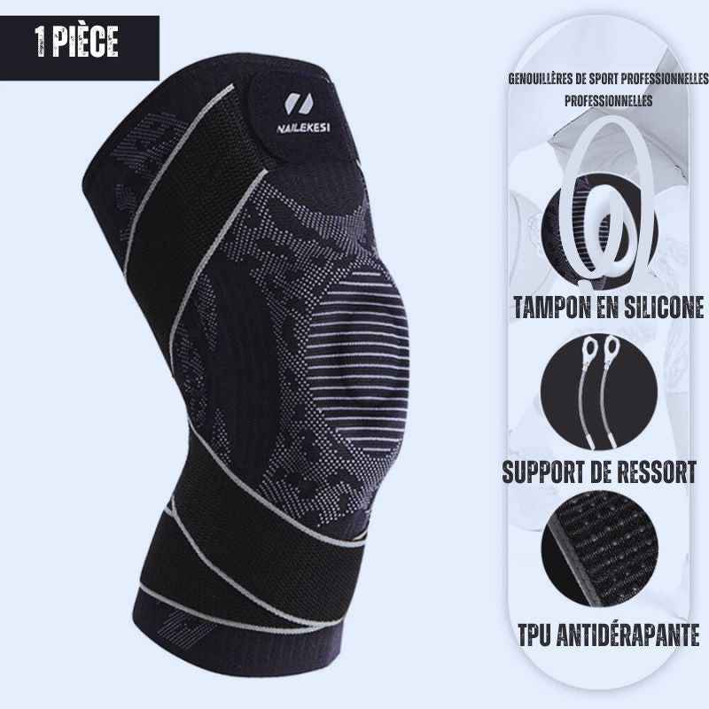 Genouillère protection renforcée coloris noir — néoprène 5mm chaleur articulaire