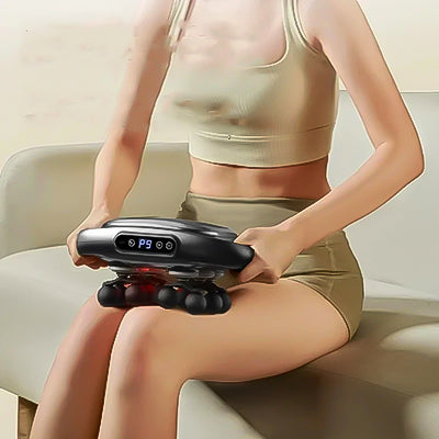 massage gun deepvibe pro en action sur les cuisses