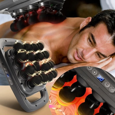 Sportif amateur en plein récupération par un massage après une séance de sport