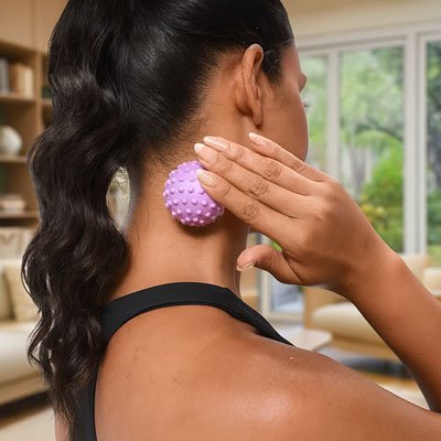 Auto-massage avec balle RecupRelax – soulagement des douleurs localisées