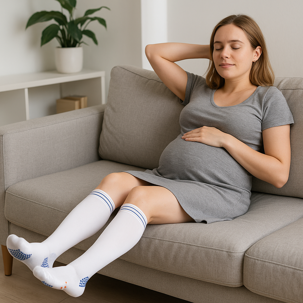 Bas-de-contention-femme-Blanc-tissus-résistant