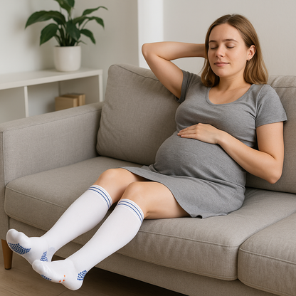 Bas-de-contention-femme-Blanc-tissus-résistant