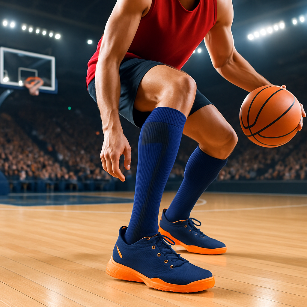 BAS DE CONTENTION POUR HOMME — en utilisation correcteur posture sportif sportif