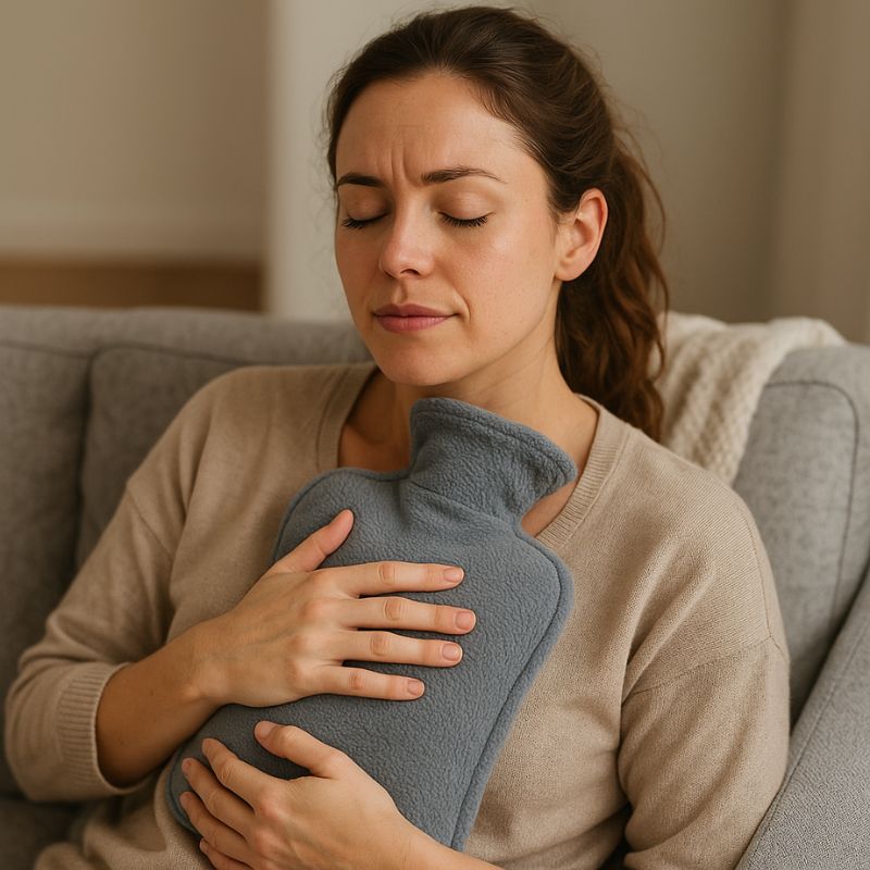 Bouillotte eau chaude durable avec revêtement doux au toucher, idéale pour le cocooning et la relaxation