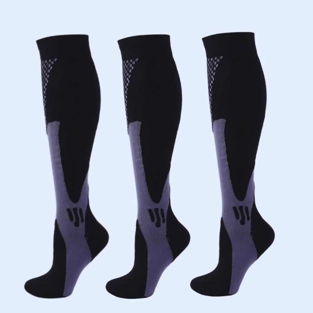 Chaussettes-de-compression-Supportveine-noires-ensemble-de-trois-paires