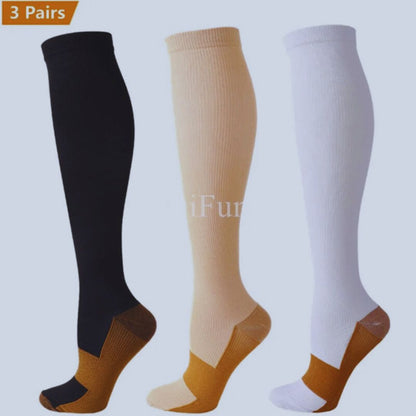 Chaussettes-de-contention-femme-blanche-beige-noire