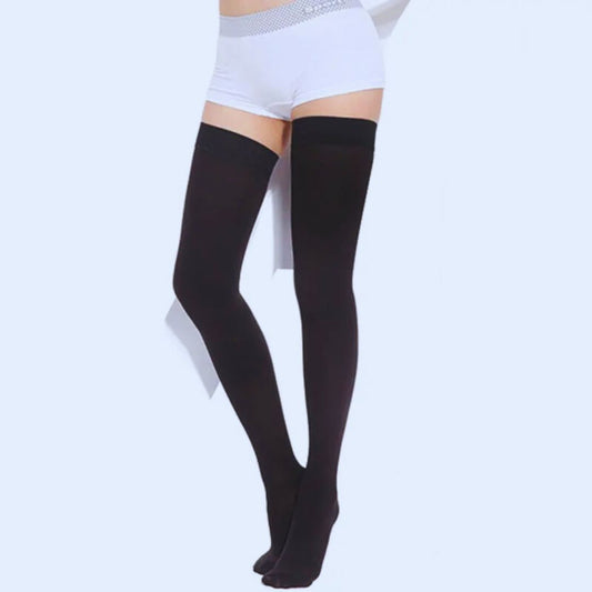 chaussettes de contention femme noir orteils-couverts