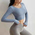 Yoga Shirts Workout Open Back Top Long Sleeve Crop Top Women Spring Autumn Gym Fitness Sportswear Cross Back Sports T-shirt