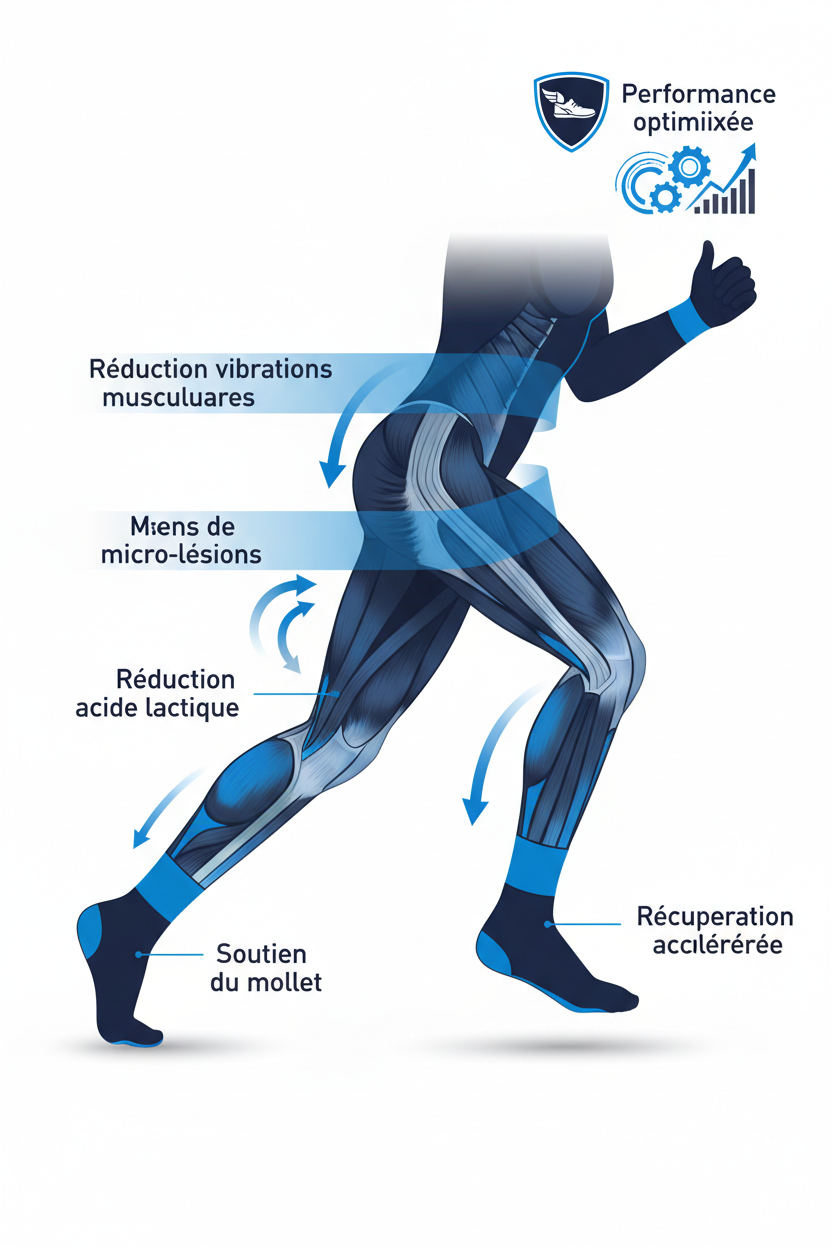 Mécanisme anatomique compression sport récupération musculaire