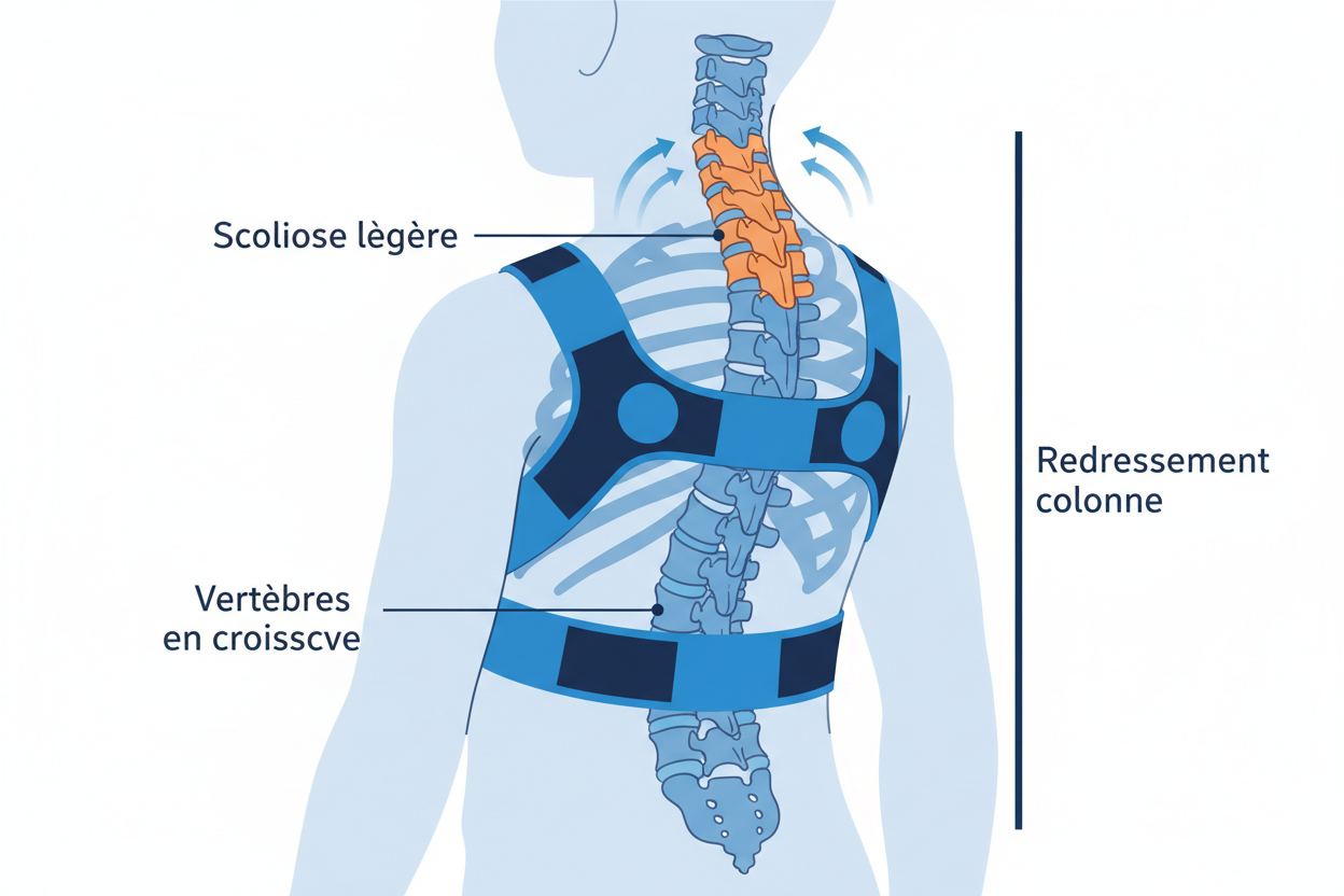 Correcteur de Posture Scoliose – Redresseur C — detail technique douleur dos lombaires