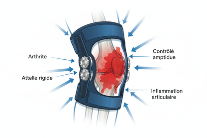 Attelle genou arthrite mécanisme d action — décharge compartiment interne pression cartilage
