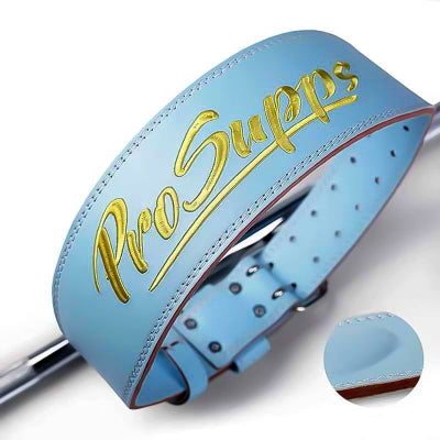 ceinture musculation sports de combat pro en cuir bleu pastel qui absorbe les chocs