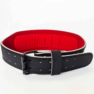 ceinture pour la musculation strongman cuir noir et intérieur rouge