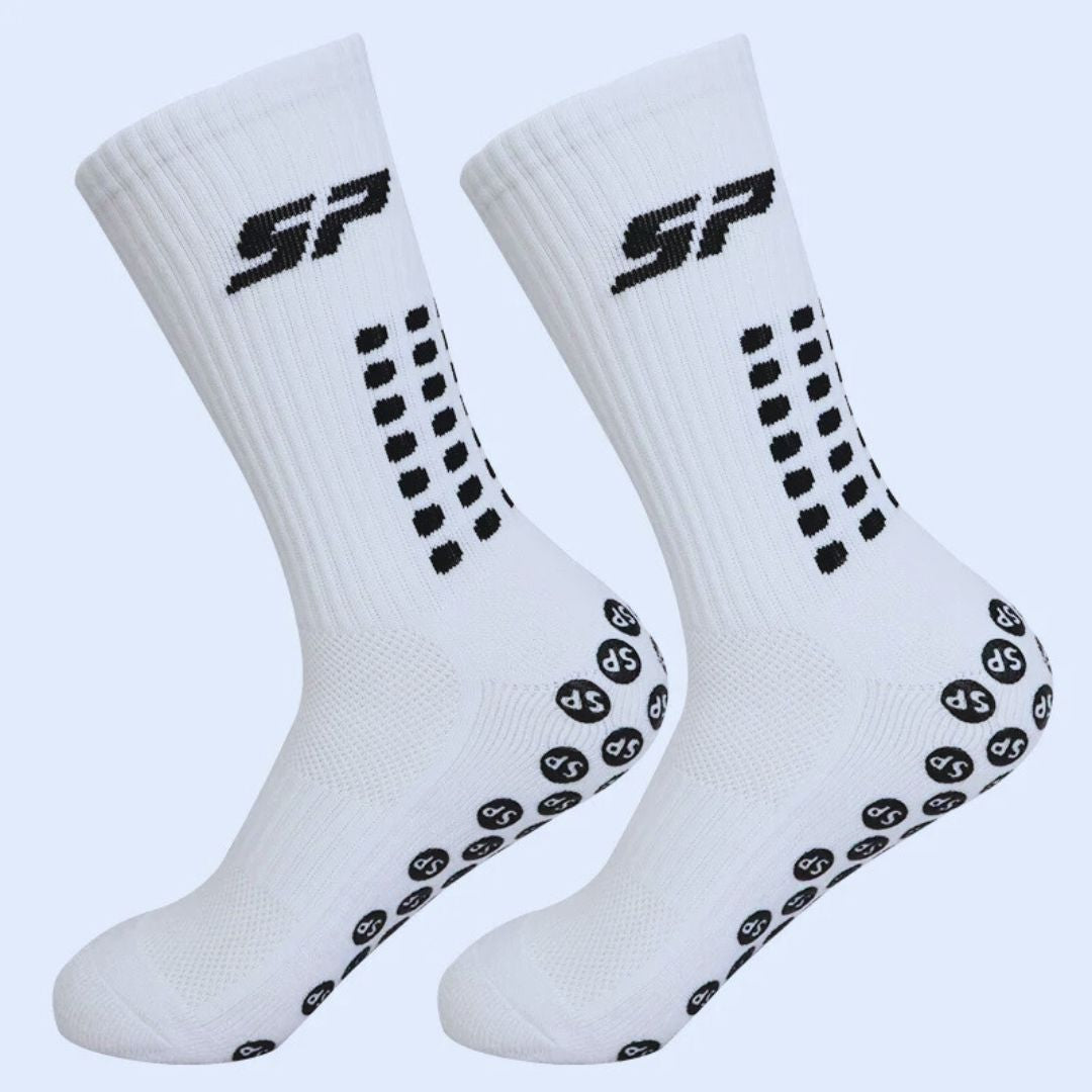 Chaussettes-antidérapantes-homme-blanche