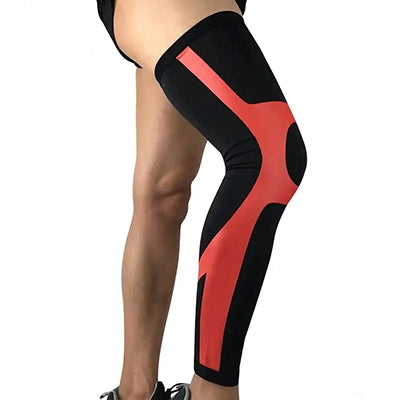manchon de compression mollet haute performance rouge