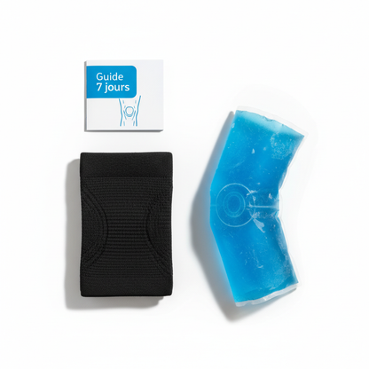 Pack soulagement genou sportif amateur compression et massage rouleau — douleur genou prévention et récupération post-effort