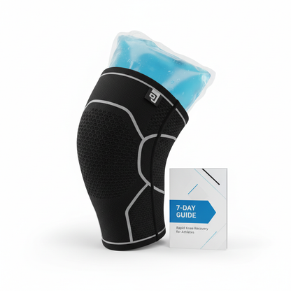 Pack soulagement genou sportif amateur compression et massage rouleau — douleur genou prévention et récupération post-effort