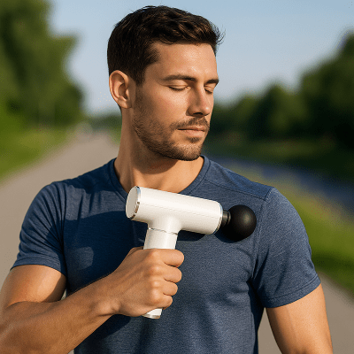 Pistolet de massage — vue supplementaire massage recuperation musculaire | Approche Sport